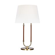 Katie Table Lamp in Time Worn Brass And Saddle Leather by Ralph Lauren