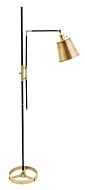 House of Troy Morgan 65 Inch Floor Lamp in Black with Antique Brass
