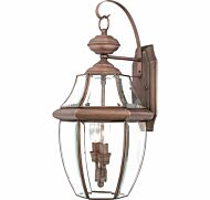 Quoizel Newbury 2 Light 11 Inch Outdoor Wall Lantern in Aged Copper