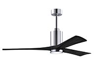 Patricia 6-Speed DC 60" Ceiling Fan w/ Integrated Light Kit in Polished Chrome with Matte Black blades