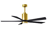 Patricia 6-Speed DC 60" Ceiling Fan w/ Integrated Light Kit in Brushed Brass with Matte Black blades