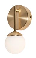 Pearl LED Wall Sconce in Satin Brass