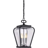 Quoizel Province 3 Light 10 Inch Outdoor Hanging Light in Mystic Black