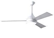 Matthews Donaire 52 Inch Indoor/Outdoor Ceiling Fan in Gloss White with Brushed Stainless Blades