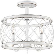 Quoizel Dury 3 Light 15 Inch Ceiling Light in Antique White