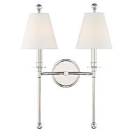 Crystorama Riverdale 2 Light Wall Sconce in Polished Nickel