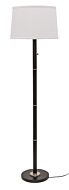 House of Troy Rupert 3 Light 62 Inch Floor Lamp in Black with Satin Nickel Accents