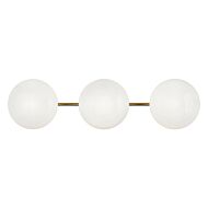 Pearlesque 3-Light Wall Sconce in Aged Gold with Opal Glass
