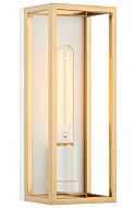 Shadowbox 1-Light LED Wall Sconce in White with Aged Gold Brass