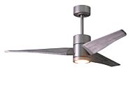 Super Janet 1-Light 52" Ceiling Fan in Brushed Nickel
