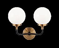 Matteo Particles 2 Light Wall Sconce In Aged Gold Brass