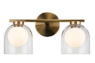 Derbishone 2-Light Wall Sconce in Aged Gold Brass