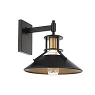 Sleepless 1-Light LED Wall Light in Black with Aged Brass
