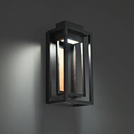 Dorne 1-Light LED Outdoor Wall Sconce in Black with Aged Brass