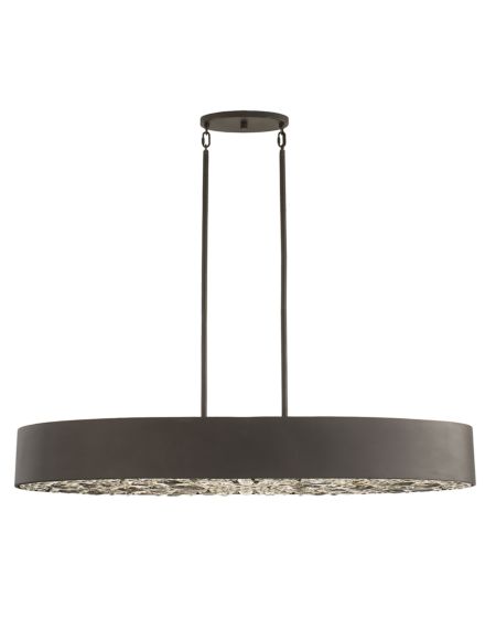 Azores 6-Light Linear Chandelier in Black Cashmere