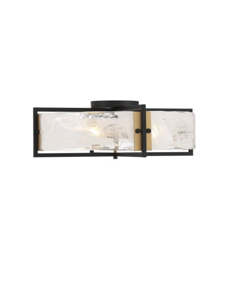 Hayward 4-Light Ceiling Light in Matte Black with Warm Brass Accents