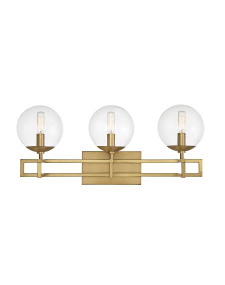 Crosby 3-Light Bathroom Vanity Light in Warm Brass