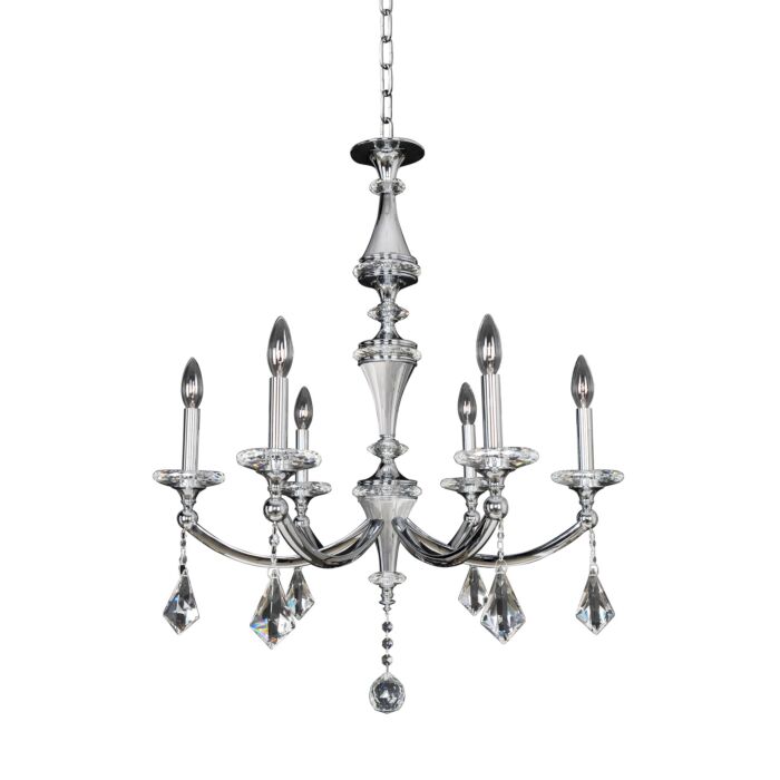Allegri Floridia 6 Light Modern Chandelier in Chrome