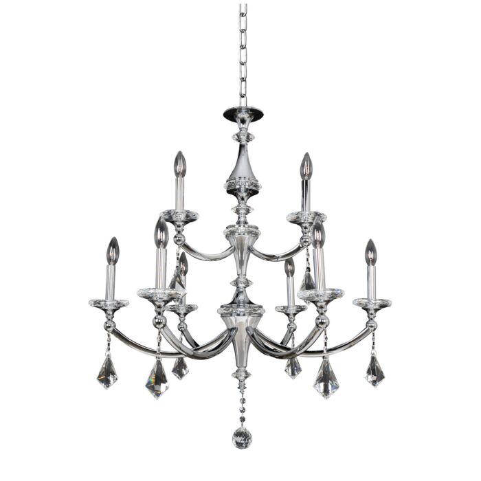 Allegri Floridia 9 Light Modern Chandelier in Chrome