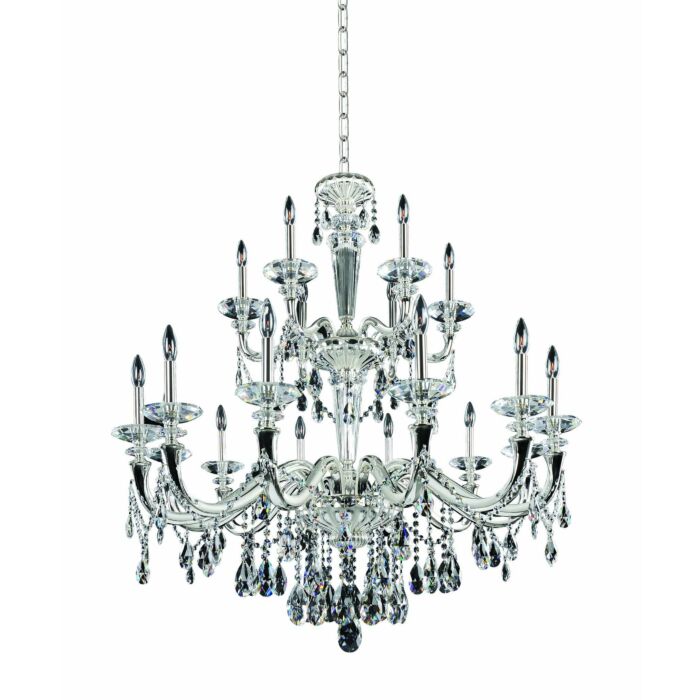 Allegri Jolivet 18 Light Traditional Chandelier in Two Tone Silver