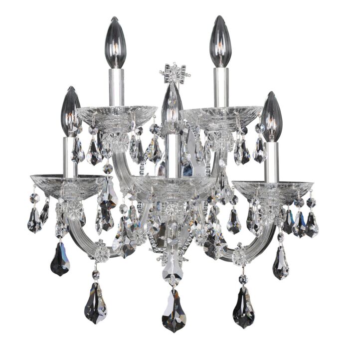Allegri Brahms 5 Light 18 Inch Wall Sconce in Chrome