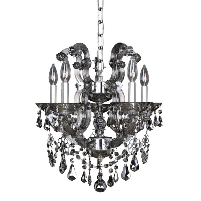 Allegri Brahms 5 Light Contemporary Chandelier in Chrome