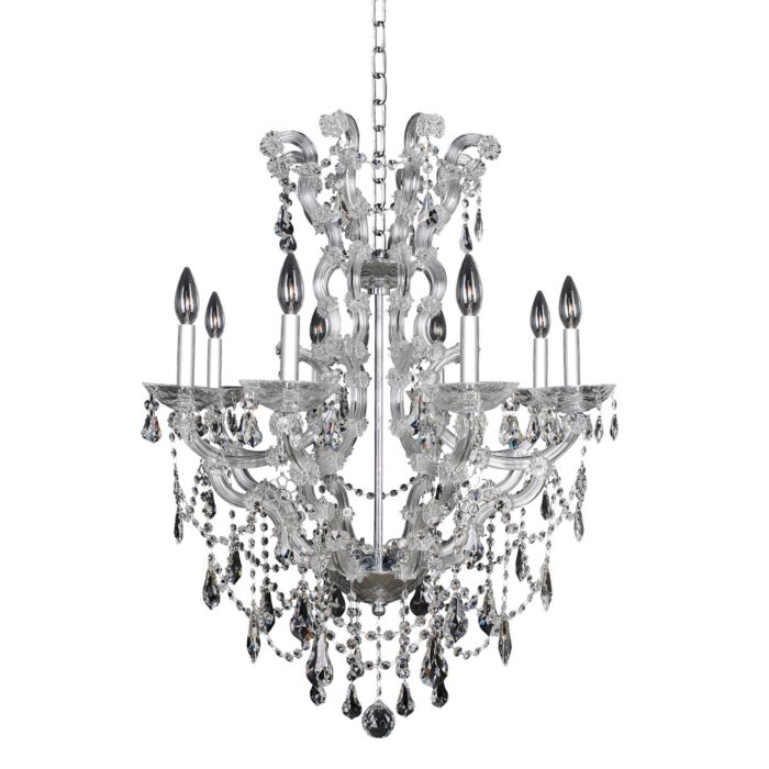 Allegri Brahms 8 Light Contemporary Chandelier in Chrome
