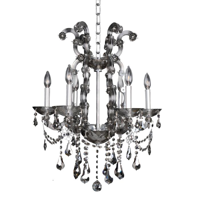 Allegri Brahms 6 Light Contemporary Chandelier in Chrome