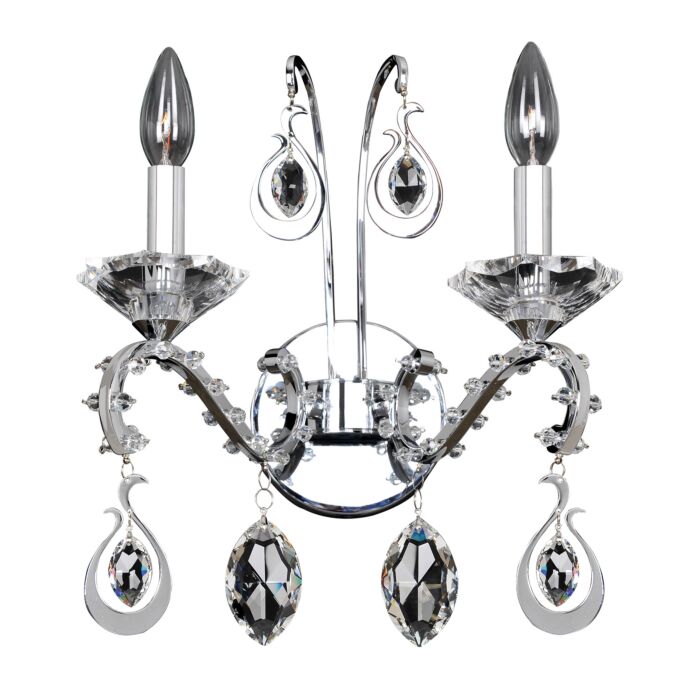 Allegri Torreli 2 Light 16 Inch Wall Sconce in Chrome