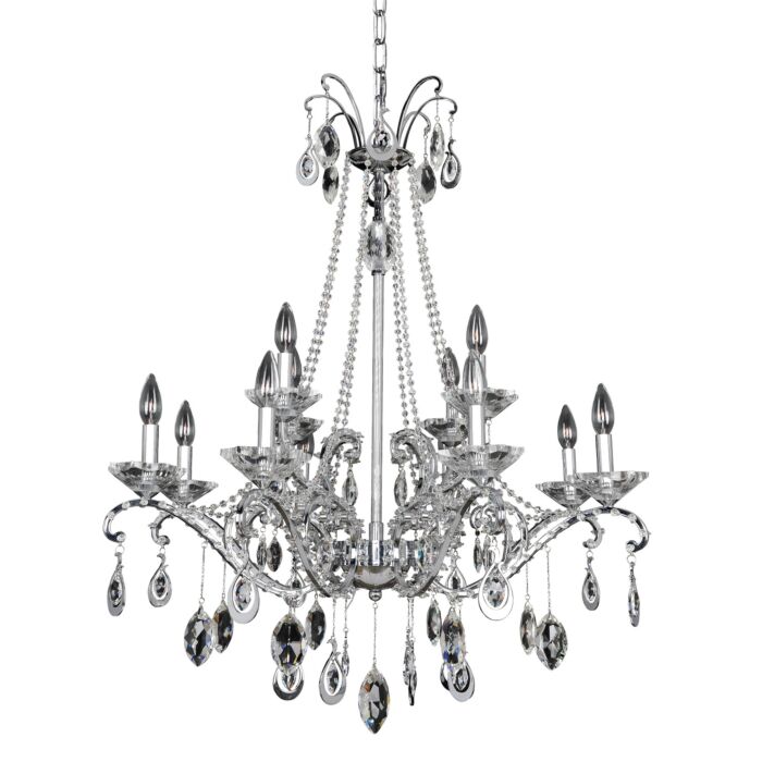 Allegri Torreli 12 Light Contemporary Chandelier in Chrome