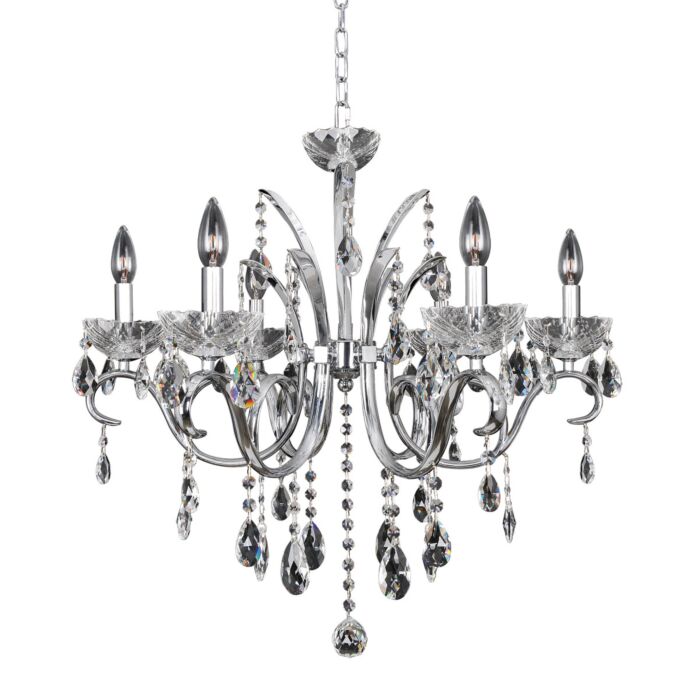 Allegri Catalani 6 Light Transitional Chandelier in Chrome