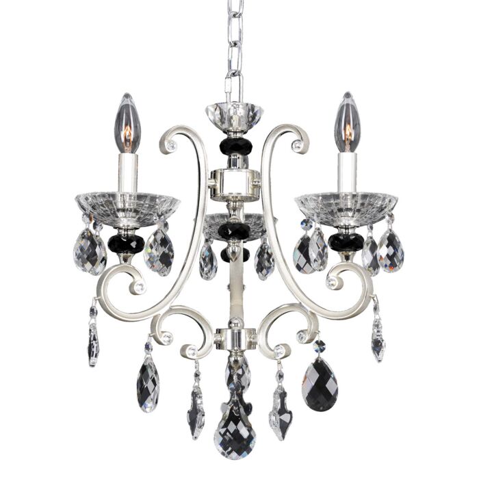 Allegri Bedetti 3 Light Modern Chandelier in Two Tone Silver