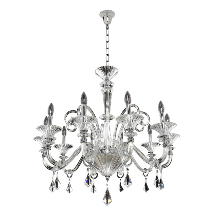 Allegri Chauvet 10 Light Transitional Chandelier in Chrome