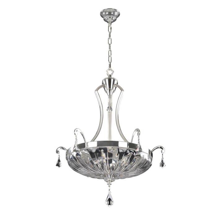 Allegri Orecchini 6 Light Pendant Light in Two Tone Silver