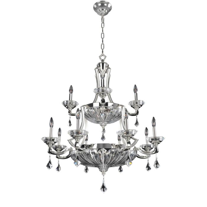 Allegri Orecchini 20 Light Traditional Chandelier in Two Tone Silver
