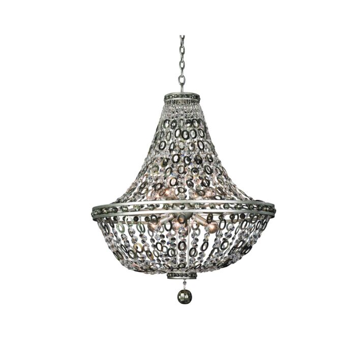 Allegri Lucia 8 Light Pendant Light in Vintage Silver Leaf
