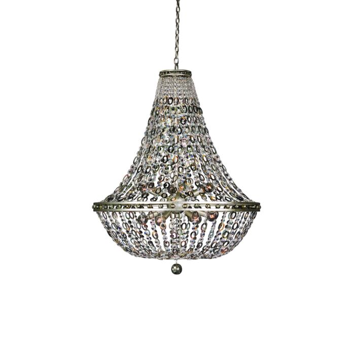 Allegri Lucia 12 Light Pendant Light in Vintage Silver Leaf