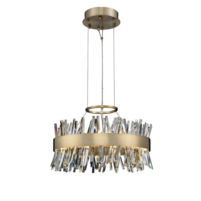 Allegri Glacier Pendant Light in Brushed Champagne Gold