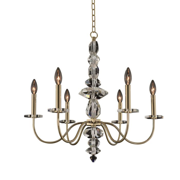 Allegri Bolivar 6 Light Modern Chandelier in Champagne Gold
