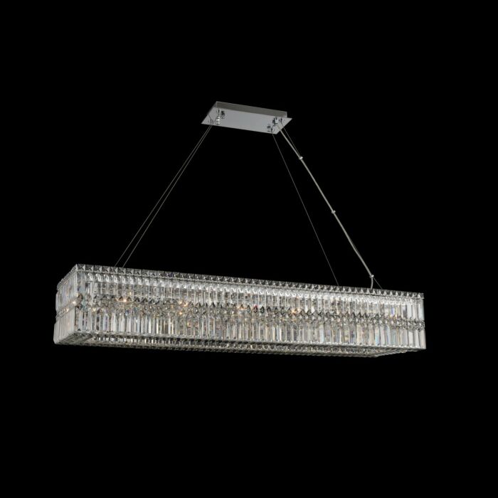Allegri Rettangolo 14 Light 15 Inch Pendant Light in Chrome