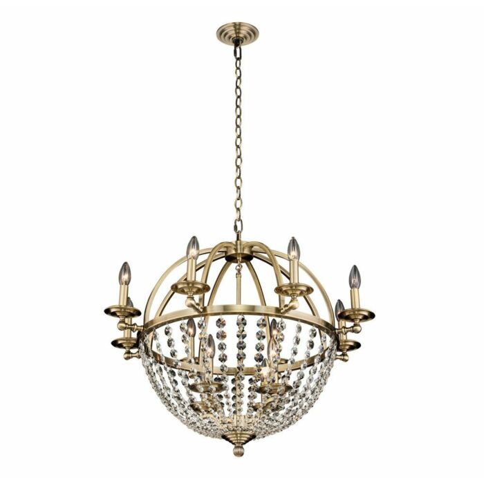 Allegri Pendolo 12 Light Transitional Chandelier in Brushed Champagne Gold