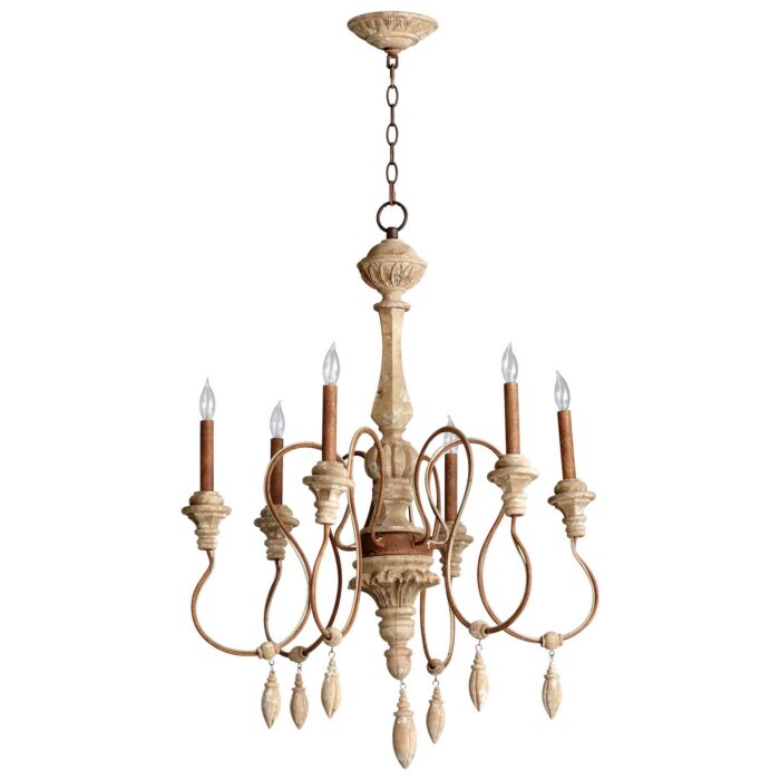 Cyan Design Alda 6 Light Rustic Chandelier in Sutherland Buff