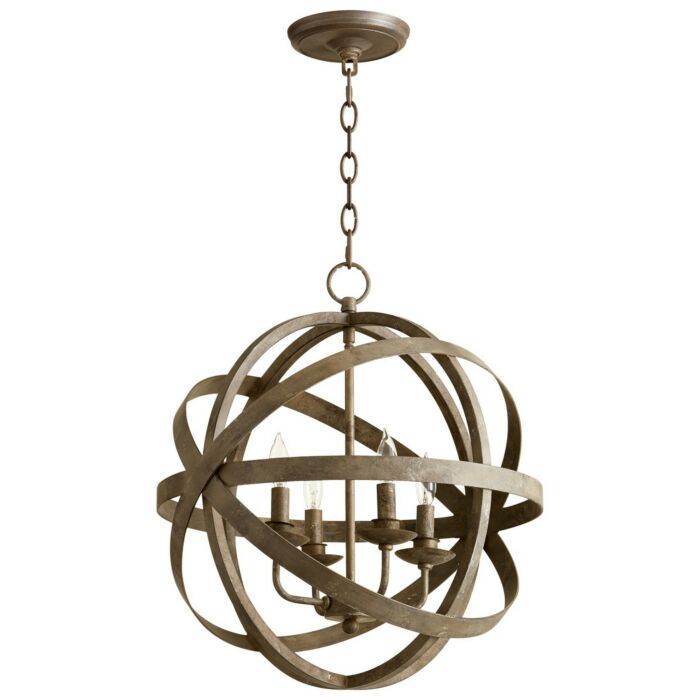 Cyan Design Gladwin 4 Light Pendant Light in Distressed Zinc