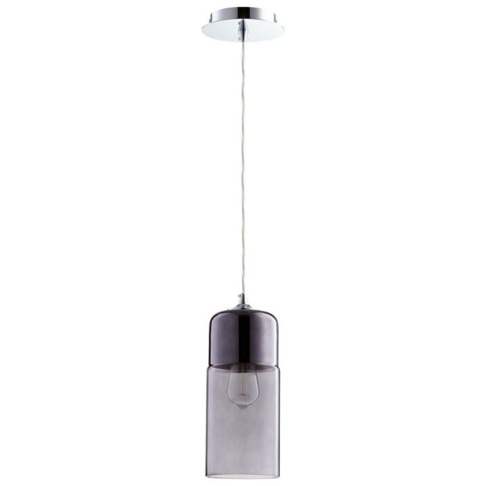 Cyan Design Berdan 14.5 Inch Smoke Glass Pendant in Chrome