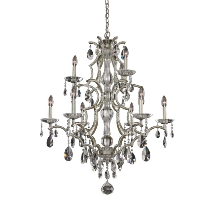 Allegri Shorecrest 9 Light Transitional Chandelier in Sliver Dollar