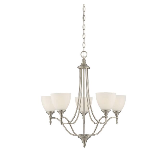 Savoy House Herndon 5 Light Chandelier in Satin Nickel