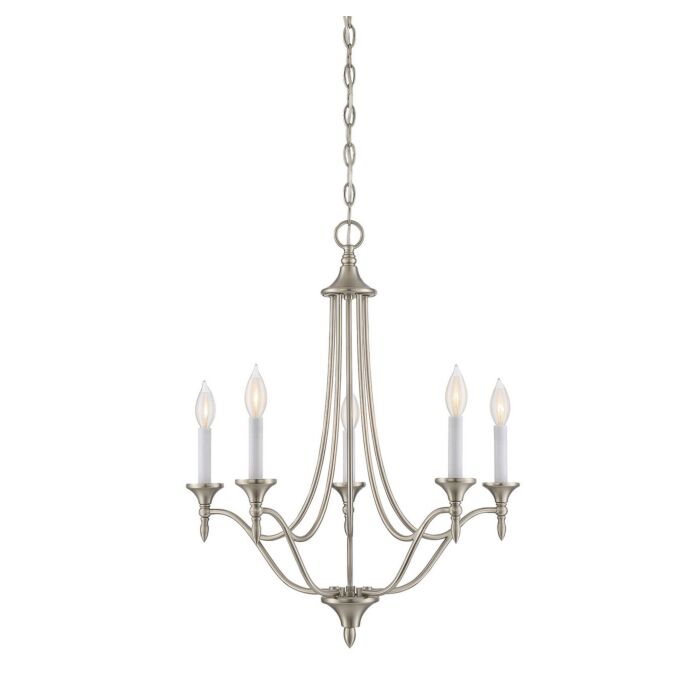 Savoy House Herndon 5 Light Chandelier in Satin Nickel