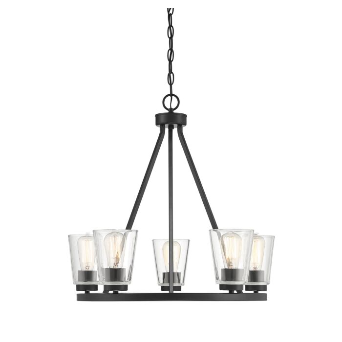 Savoy House Calhoun 5 Light Chandelier in Matte Black