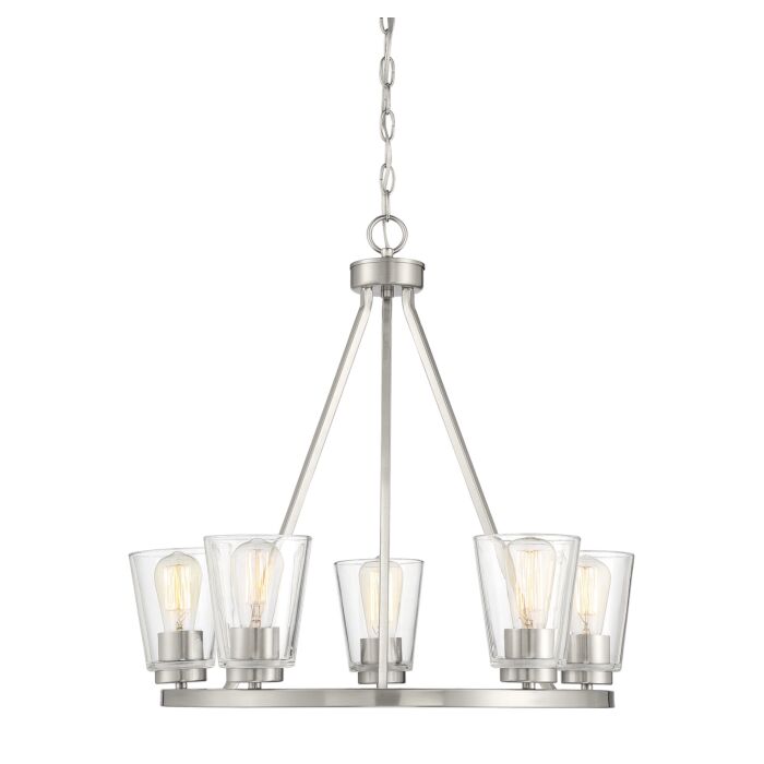 Savoy House Calhoun 5 Light Chandelier in Satin Nickel