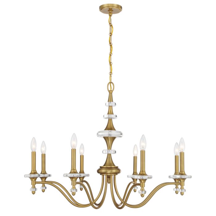 Champlain 8-Light Chandelier in Warm Brass